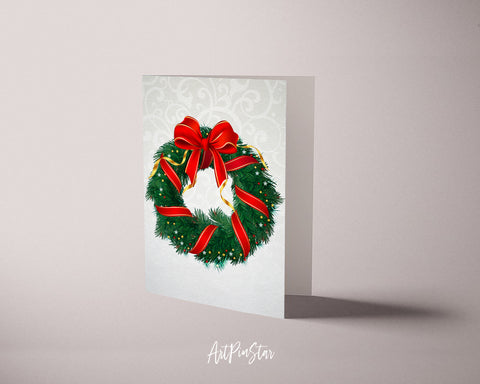 Christmas Wreath Personalized Holiday Greeting Card Gifts