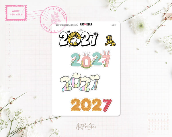 2026 - 2029 Sticker Seals White Stickers
