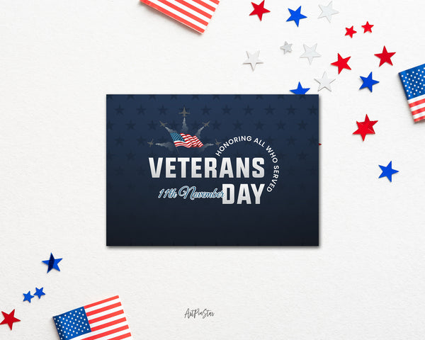 Honoring All Who Served Veterans Day November 11th Veterans Day Holiday Greeting Cards