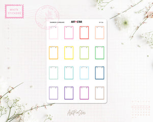 Rainbow Clipboard Sticker White Stickers