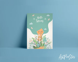 Hello Spring Customizable Season Greeting Cards