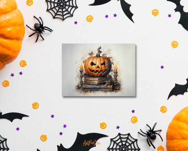 Vintage Halloween Pumpkin Custom Holiday Greeting Card