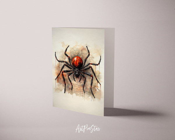 Vintage Halloween Spider Web Custom Holiday Greeting Card