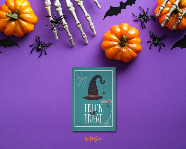 Trick or Treat October 31 Halloween Custom Holiday Greeting Card