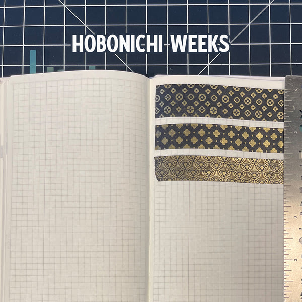 Gold Geometry Washi Tape for Bullet Journal 3Pcs/Set, 2cm x 5m/1 roll, 1.5cm x 5m/2 rolls