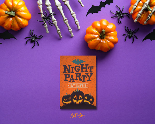 Night Party Happy Halloween Custom Holiday Greeting Card