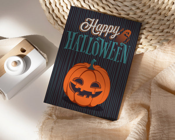 Happy Halloween Pumpkin Custom Holiday Greeting Card