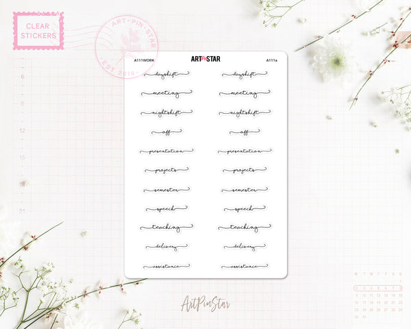 A111a | Lettering Functional Planner, Work