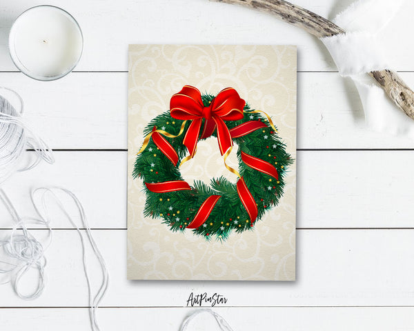 Christmas Wreath Personalized Holiday Greeting Card Gifts