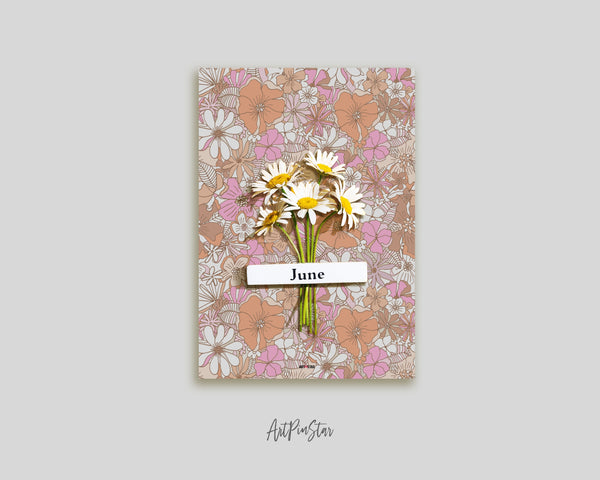 Retro Pastel Floral Personalized Vellum Dashboard, Pocket, 3.19" x 4.72"