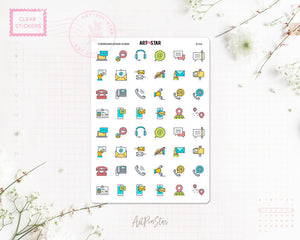 Communication Icons Clear Stickers
