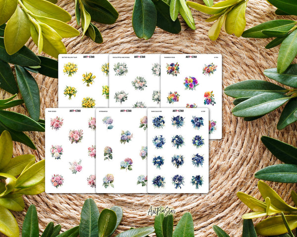 Flower Bouquet Clear Stickers