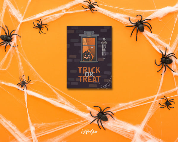 Halloween Trick or Treat Custom Holiday Greeting Card