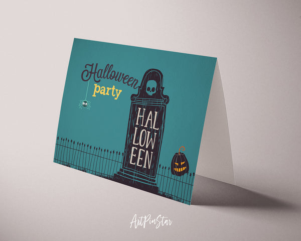 Halloween Party Tombstone Custom Holiday Greeting Card