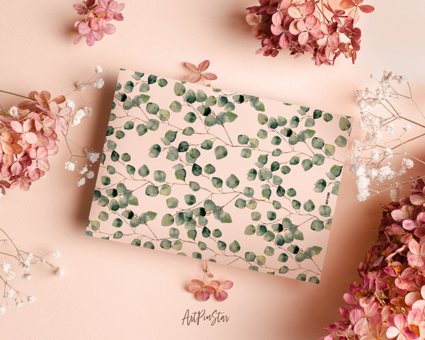 Watercolor Green Floral with Eucalyptus Leaves Personalized Vellum Dashboard