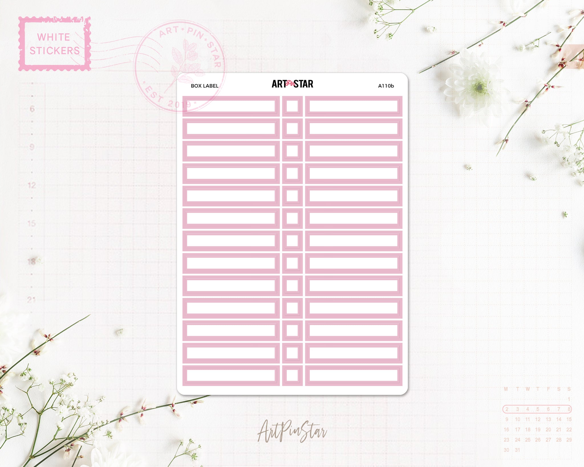 A110b | Box Label, Pink