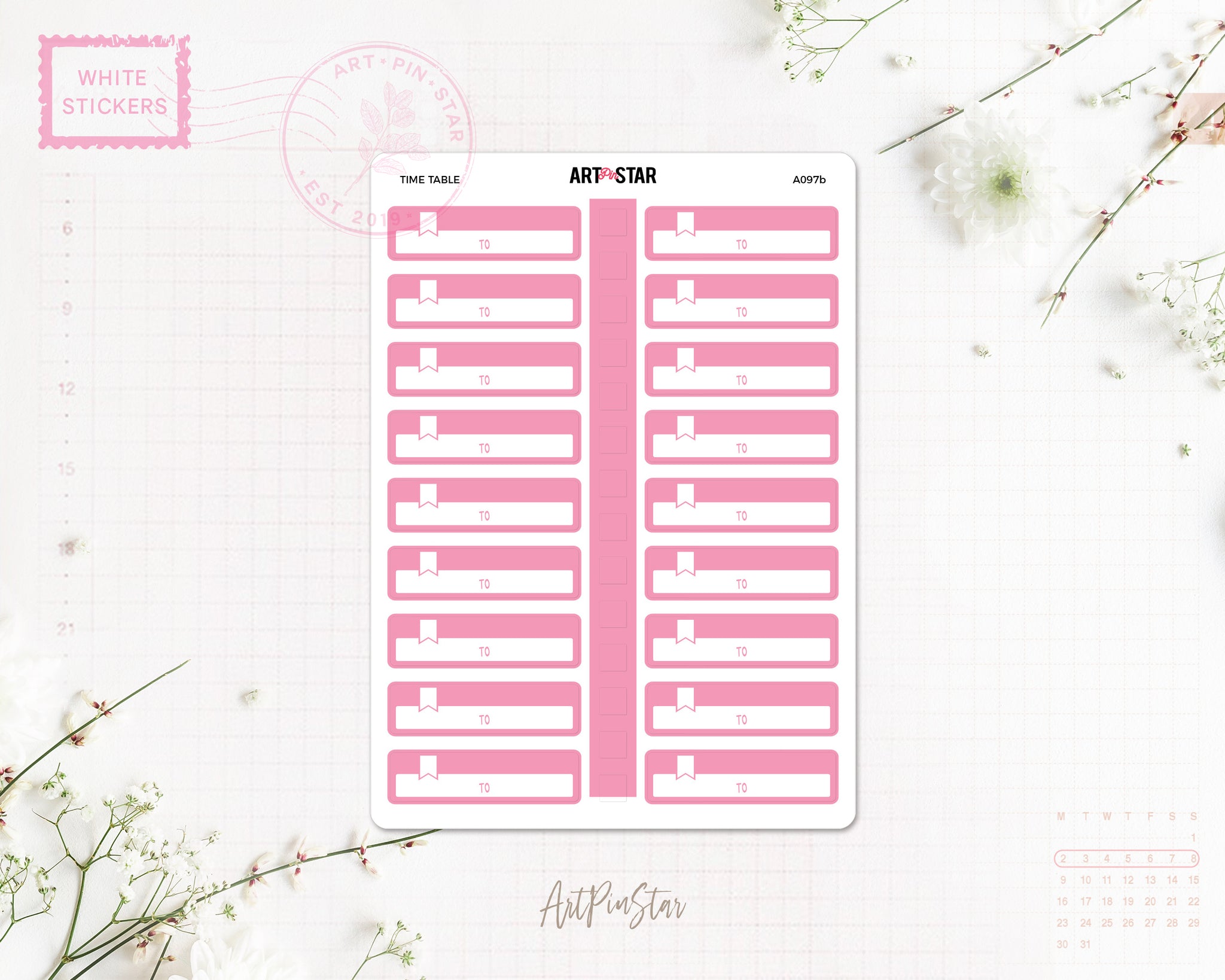 A097b | Time Table, Pink