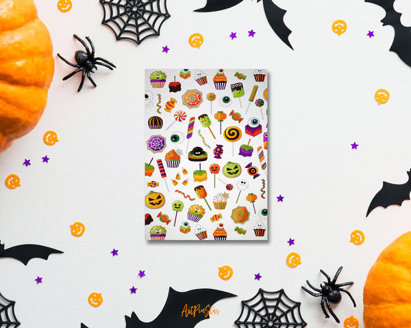 Halloween Sweets Spooky Dessert Pattern Custom Holiday Greeting Card