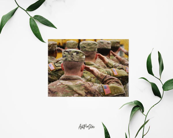 American Soldiers Salute US Army Forces Military USA Veterans Day Veterans Day Holiday Greeting Cards