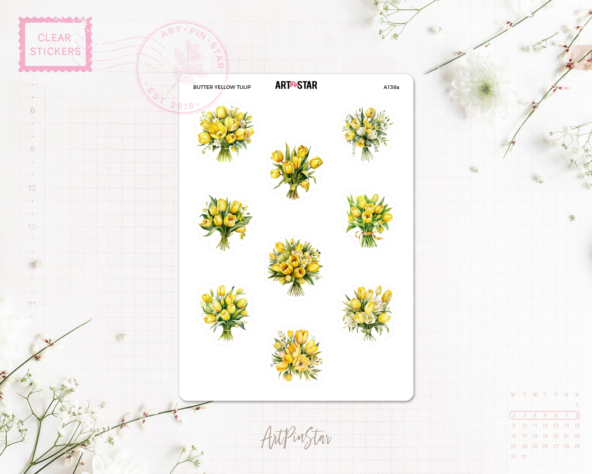 Flower Bouquet Clear Stickers