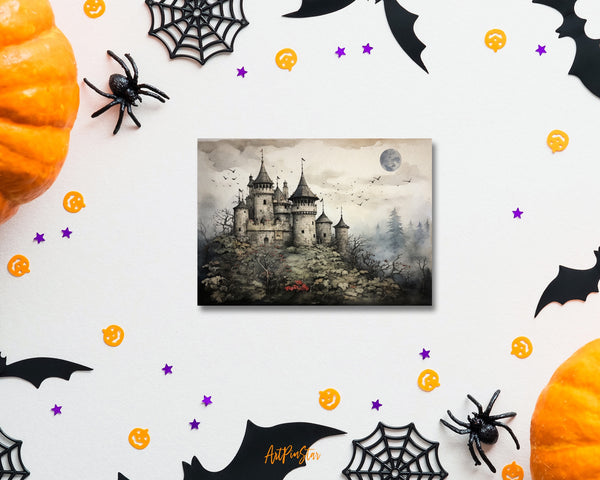 Vintage Halloween Castle Custom Holiday Greeting Card