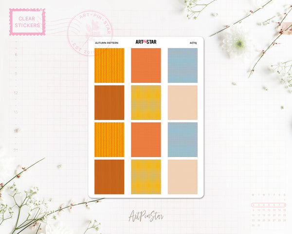 Autumn Mini Fullbox Pattern Clear Stickers