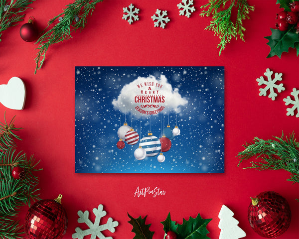 We wish you a merry christmas season's greetings Personalized Holiday Greeting Card Gifts