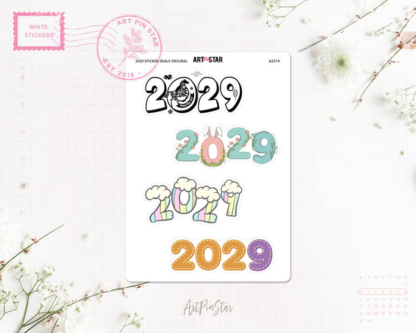 2026 - 2029 Sticker Seals White Stickers