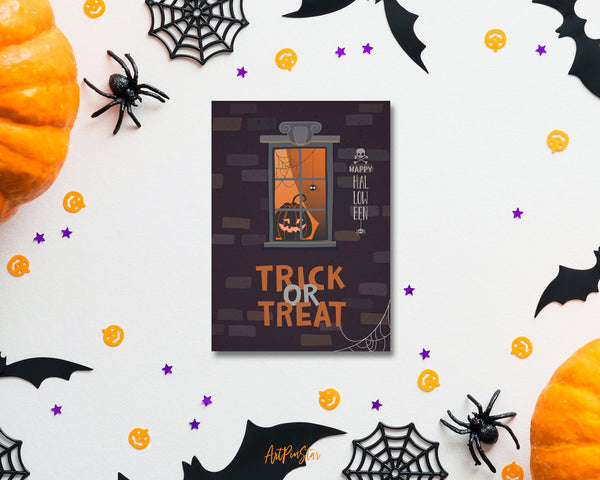 Halloween Trick or Treat Custom Holiday Greeting Card