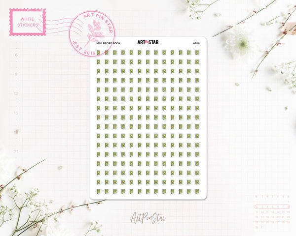 Mini Recipe Book White Stickers