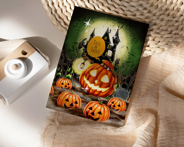 Trick or Treat RIP Halloween Custom Holiday Greeting Card