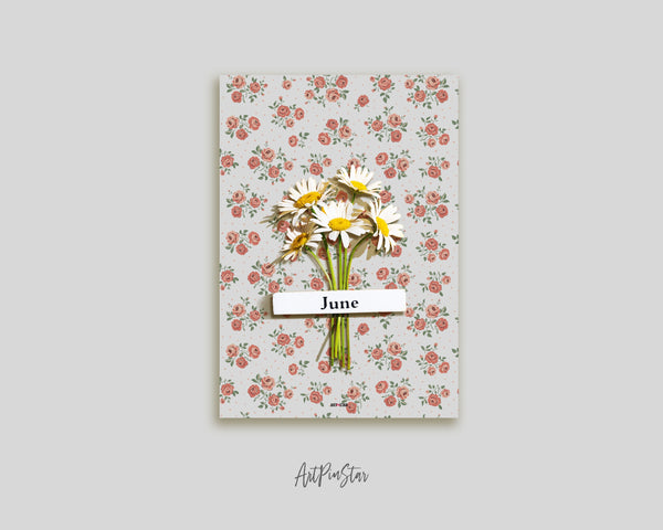 Retro Style Roses Vintage Ditsy Floral Bouquet Personalized Vellum Dashboard, Pocket, 3.19" x 4.72"