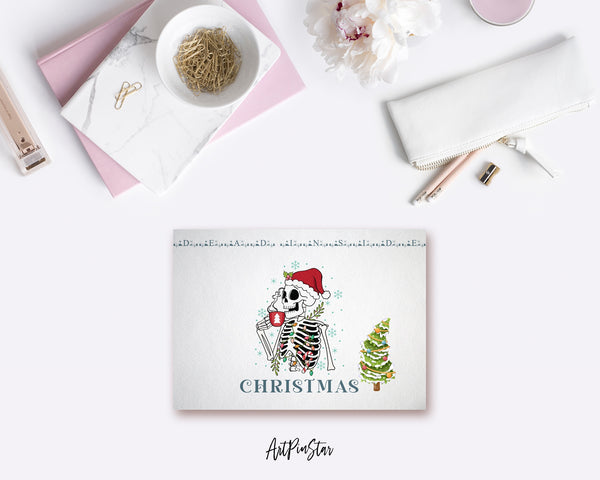 Christmas Skeleton Coffee Personalized Holiday Greeting Card Gifts