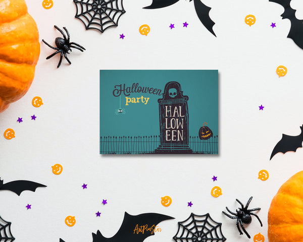 Halloween Party Tombstone Custom Holiday Greeting Card