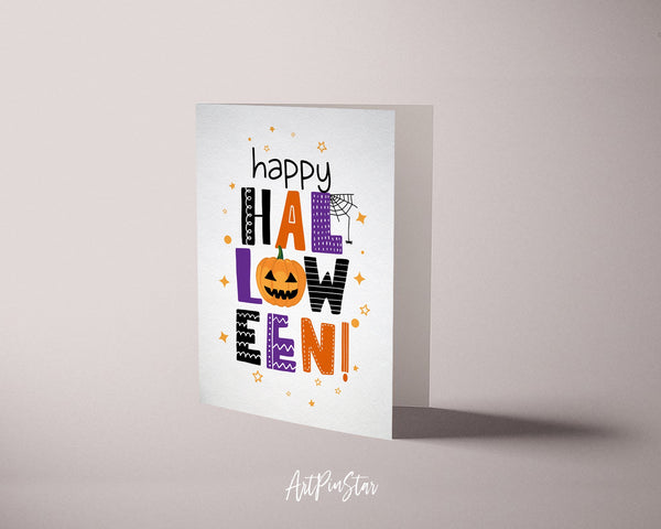 Happy Halloween Spider Custom Holiday Greeting Card