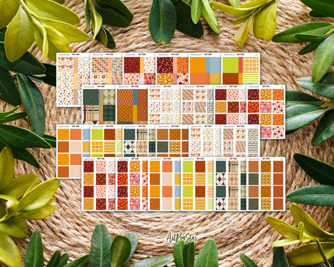 Thanksgiving Mini Fullbox Pattern Clear Stickers