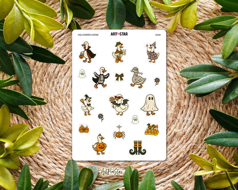 Halloween Goose White Stickers