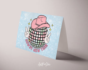 Howdy New Year New Year Customized Greeting Card