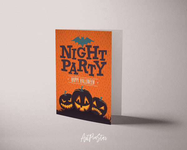 Night Party Happy Halloween Custom Holiday Greeting Card