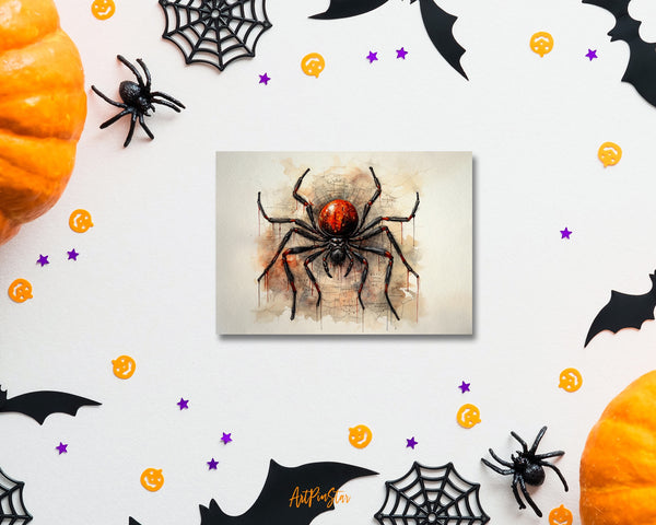 Vintage Halloween Spider Web Custom Holiday Greeting Card