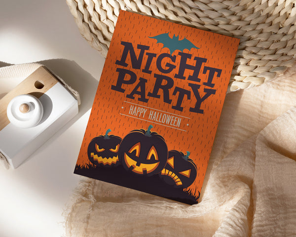 Night Party Happy Halloween Custom Holiday Greeting Card