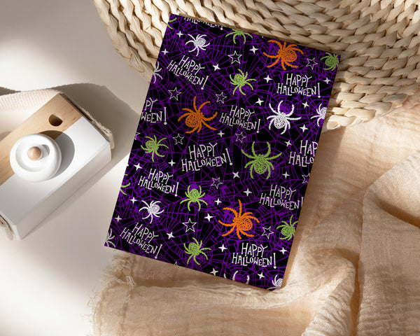 Halloween Spook Spider Pattern Custom Holiday Greeting Card