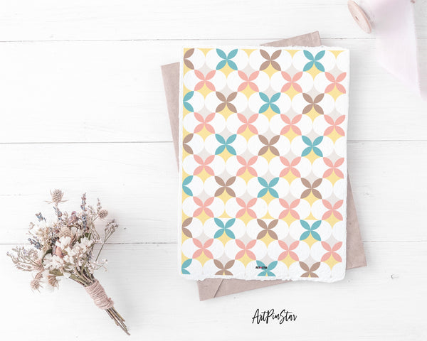 Abstract Retro Geometric Flower Personalized Vellum Dashboard, Pocket, 3.19" x 4.72"