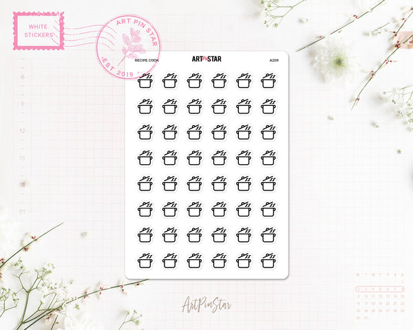 Recipe Cook White Stickers