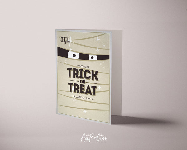 Halloween Party Mummy Custom Holiday Greeting Card