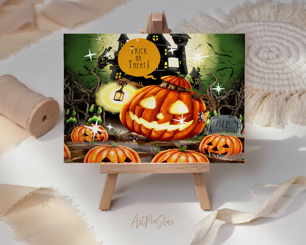 Trick or Treat RIP Halloween Custom Holiday Greeting Card