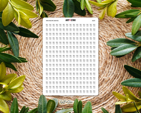 Mini Recipe Serves White Stickers