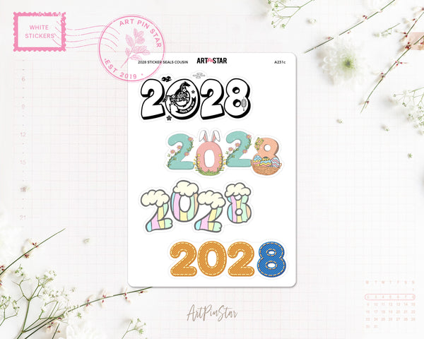 2026 - 2029 Sticker Seals White Stickers