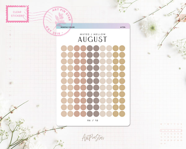 Monthly Color Chart Clear Stickers