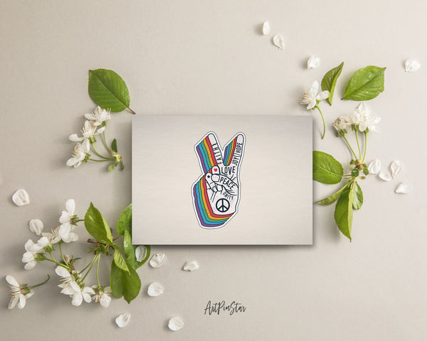 Peace Hand Gesture Sign Love LGBTQ Pride Cards